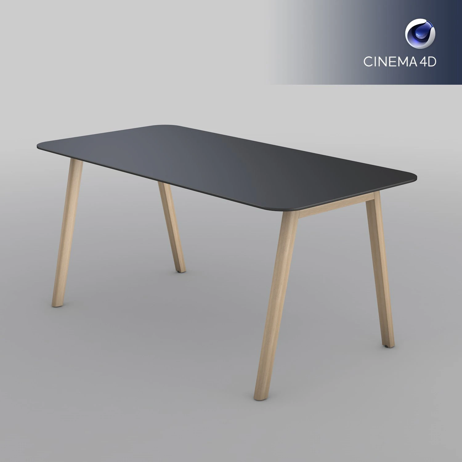 modern wooden office table 3D Model .c4d .max .obj .3ds .fbx .stl .blend 