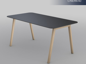 modern wooden office table 3D 模型