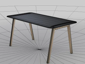 modern wooden office table 3D Model