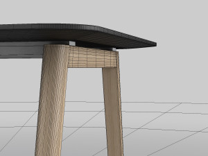 modern wooden office table 3D Model