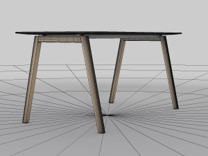 modern wooden office table 3D Model
