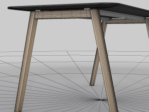 modern wooden office table 3D Model