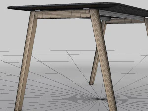 modern wooden office table 3D Model