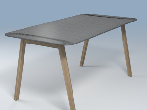 modern wooden office table 3D Model