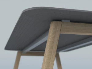 modern wooden office table 3D Model