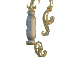 golden decorative molded handle 3D Model