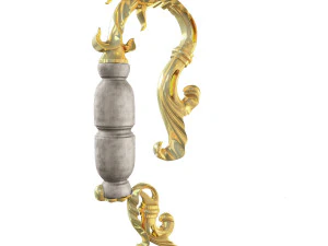 golden decorative molded handle 3D Model