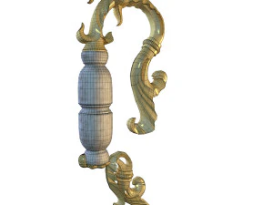golden decorative molded handle 3D Model