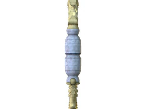 golden decorative molded handle 3D Model