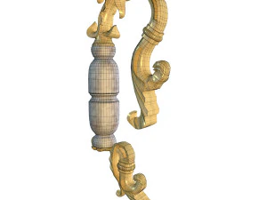 golden decorative molded handle 3D Model