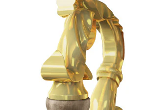 golden decorative molded handle 3D Model