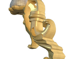golden decorative molded handle 3Dモデル