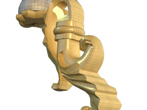 golden decorative molded handle 3D Model