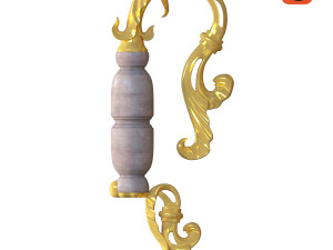 golden decorative molded handle 3Dモデル