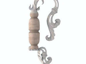 golden decorative molded handle 3D Model