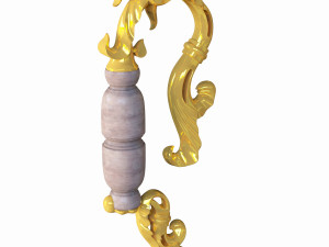 golden decorative molded handle 3Dモデル