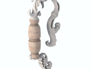 golden decorative molded handle 3Dモデル
