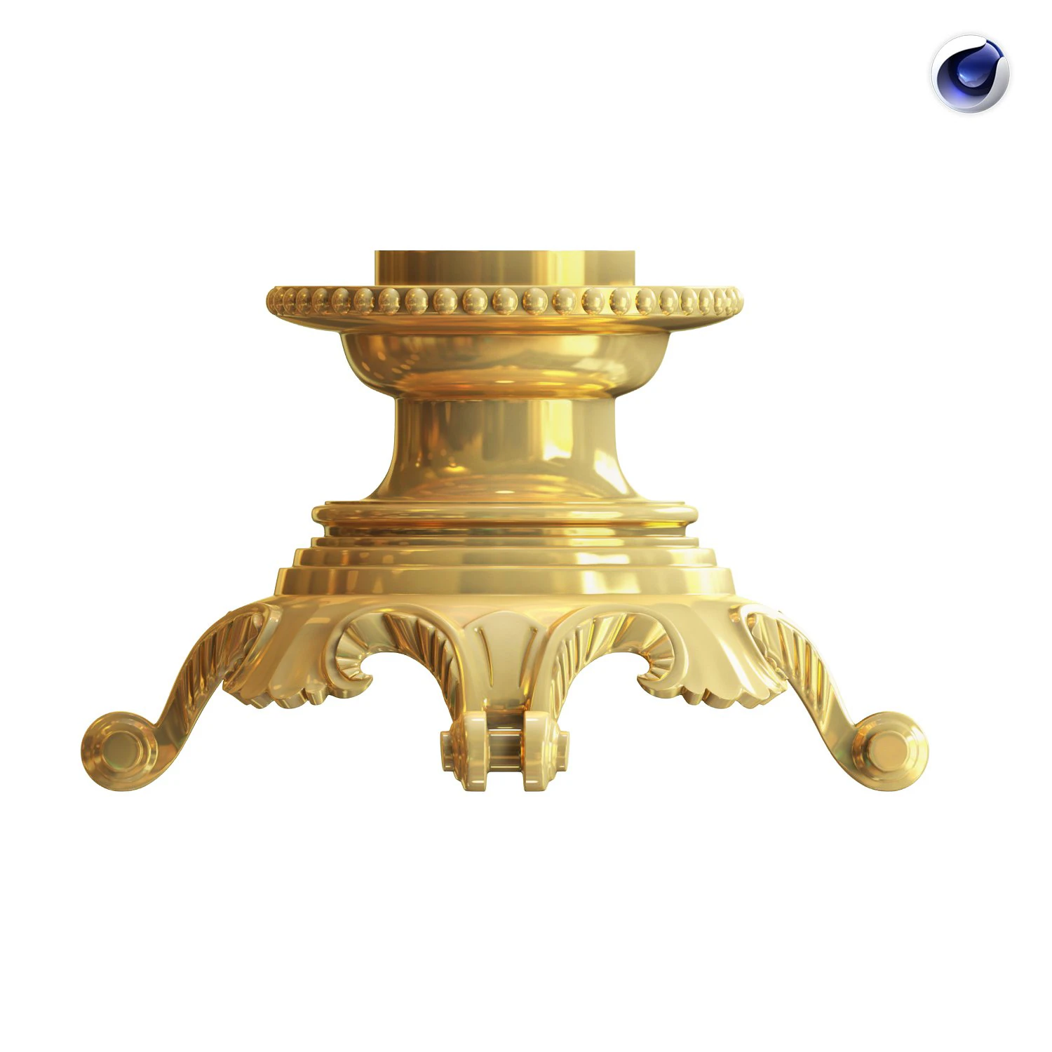 golden decorative molded leg 3D Model .c4d .max .obj .3ds .fbx .stl .blend