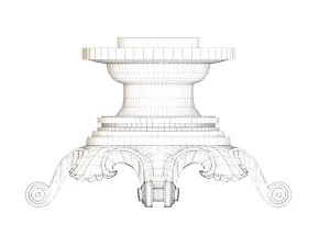 golden decorative molded leg 3D Model