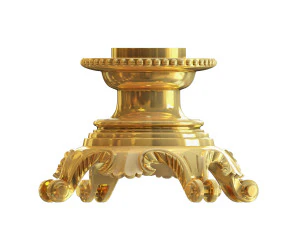 golden decorative molded leg 3D Model