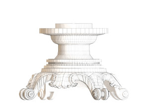 golden decorative molded leg Modelo 3D