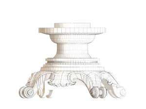 golden decorative molded leg 3D Model