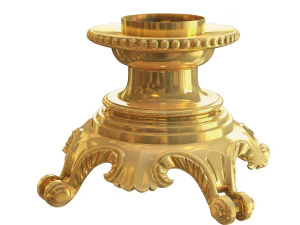 golden decorative molded leg 3D Model