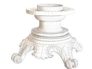 golden decorative molded leg 3D Model