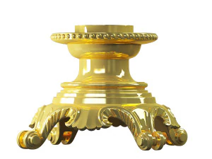 golden decorative molded leg 3D Model