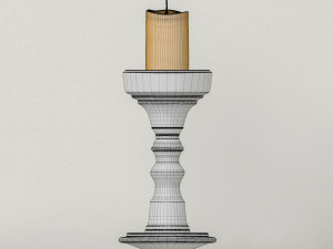 candlestic and candle with flame 3D 模型