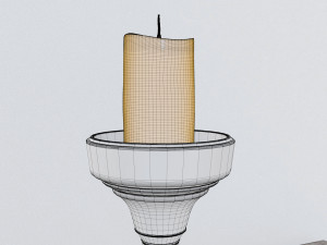 candlestic and candle with flame 3D 模型