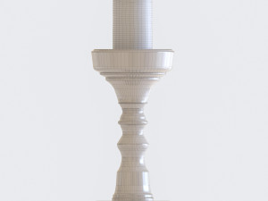 candlestic and candle with flame 3D 模型
