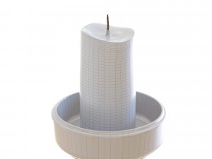 candlestic and candle with flame 3D 模型