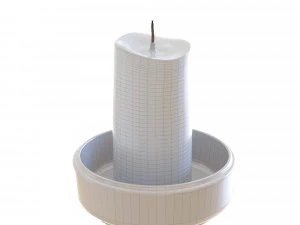 candlestic and candle with flame 3D Model