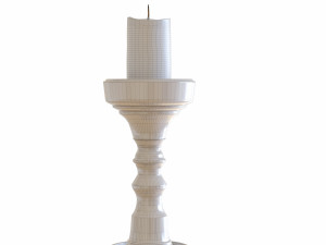 candlestic and candle with flame 3D 模型