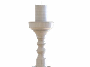 candlestic and candle with flame 3D Model