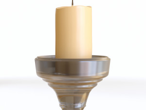 candlestic and candle with flame 3D 模型