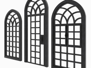 arch windows - doors animated set 3D Model