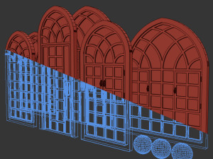 arch windows - doors animated set 3D Model