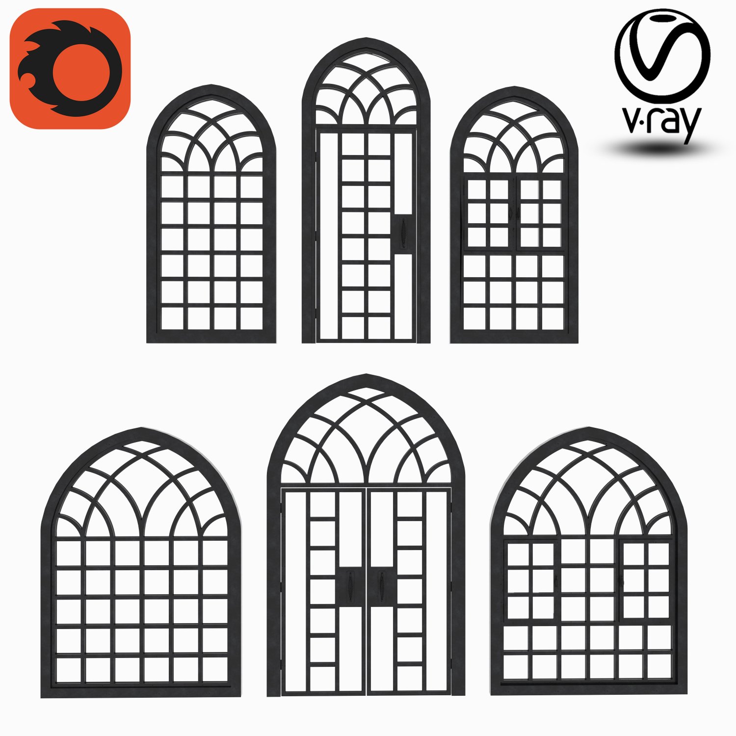 Arch Windows Doors Animated Set 3d Model In Door 3dexport