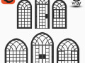 Arch Windows - Doors Animated Set 3D Модель