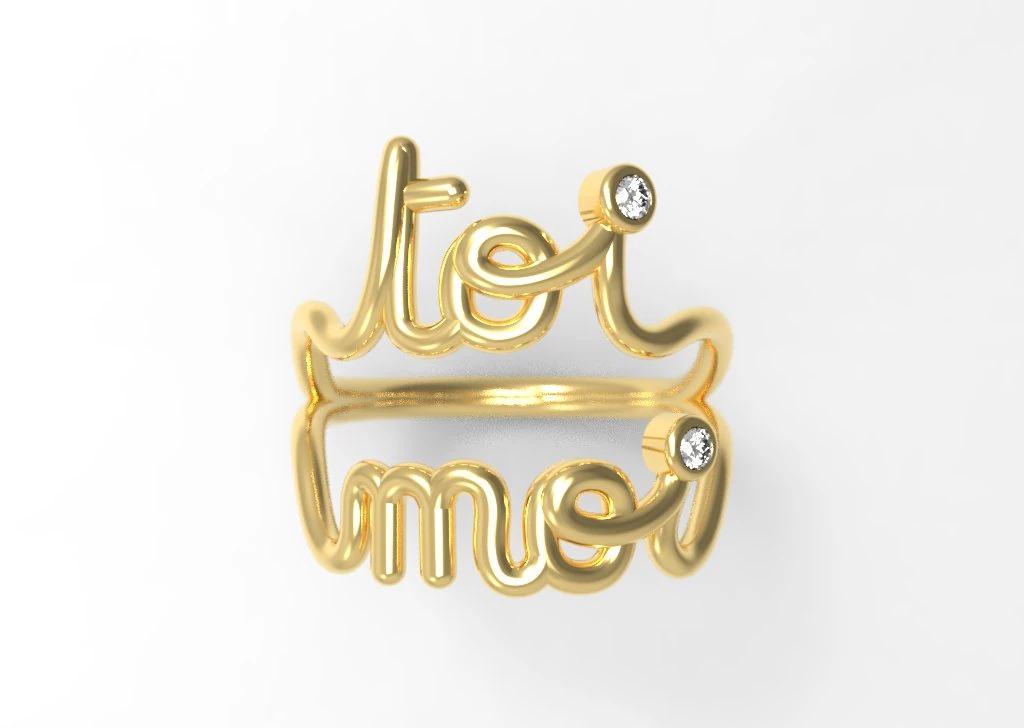toi moi engagement ring with diamonds eu 14 3D Print Model .c4d .max .obj .3ds .fbx .stl .blend 