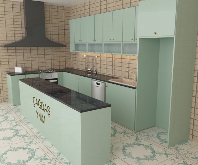 island kitchen Model 3D .c4d .max .obj .3ds .fbx .stl .blend 