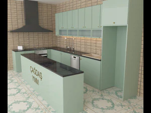 岛式厨房 3D 模型