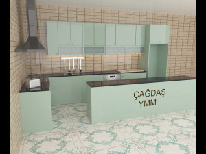 island kitchen Model 3D