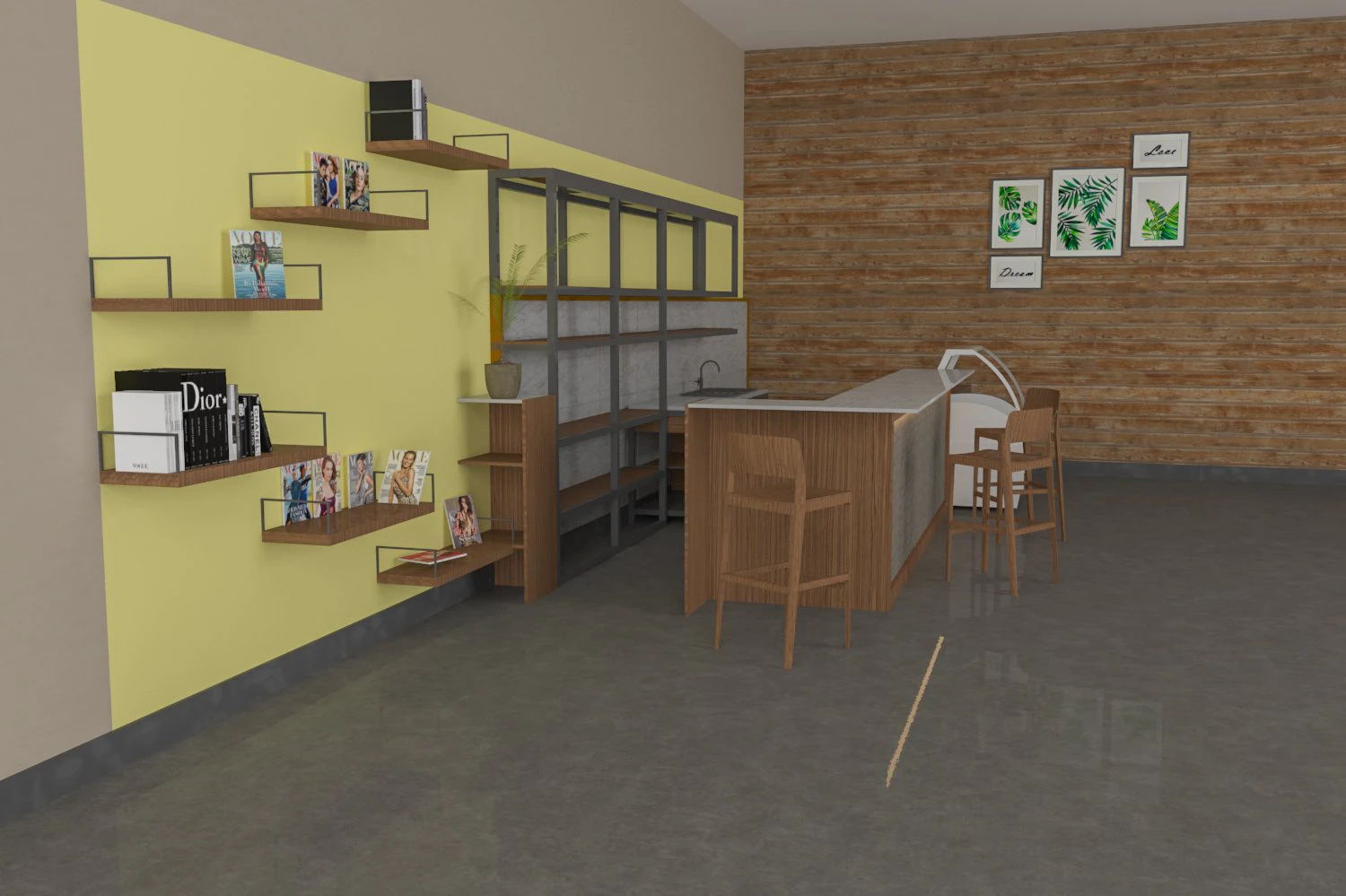 Bar - kitchen 3D Model .c4d .max .obj .3ds .fbx .stl .blend