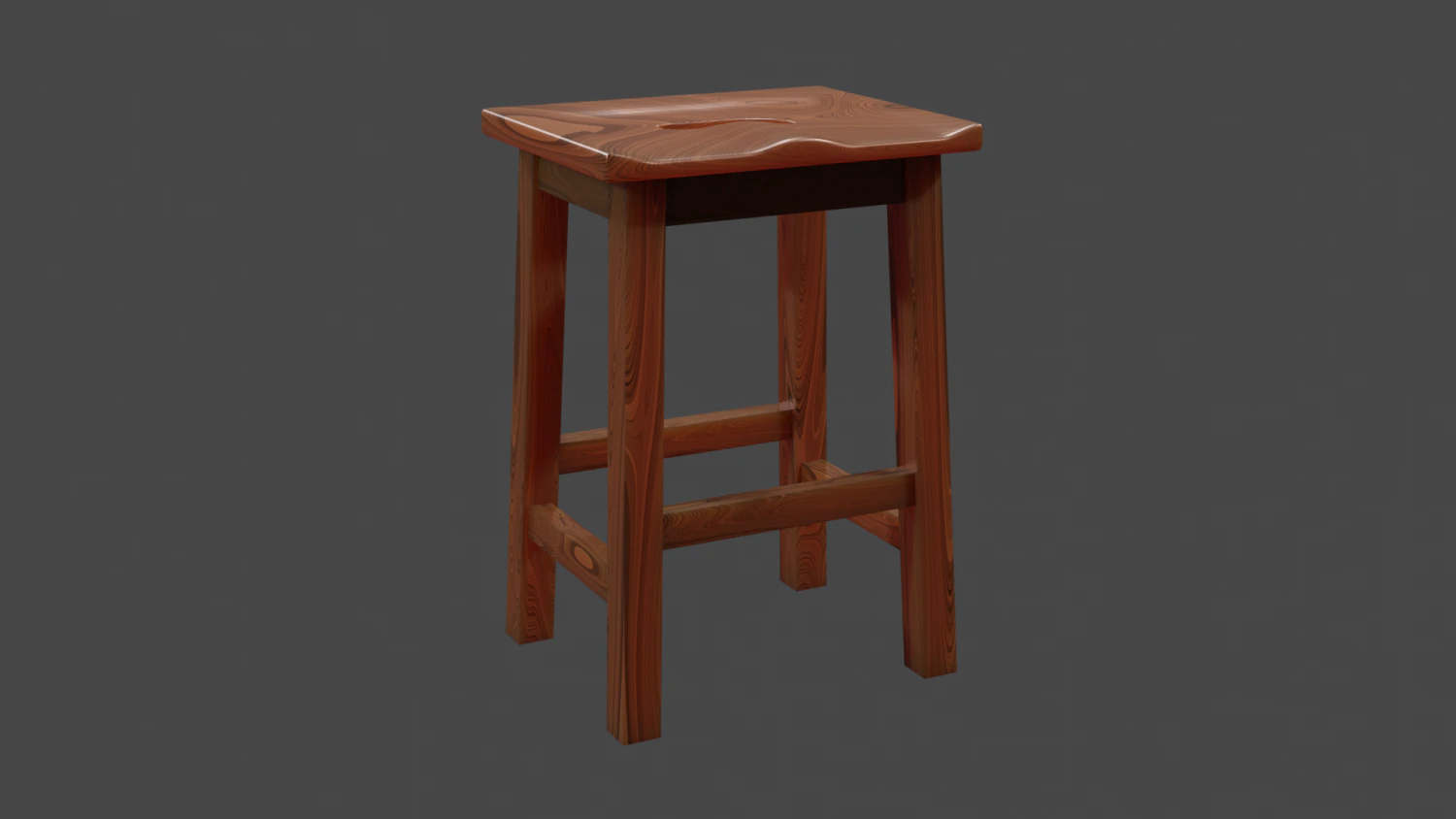 wooden stool 3D Model .c4d .max .obj .3ds .fbx .stl .blend 