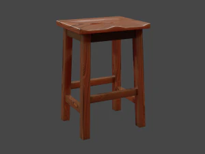 木製スツール 3Dモデル