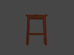 wooden stool 3D Model