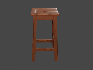 wooden stool 3D Модель